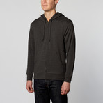 Alphabet City Unisex Triblend Zip Hoodie // Black Heather (XL)