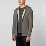 Alphabet City Unisex Triblend Zip Hoodie // Charcoal Heather (3XL)