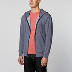 Alphabet City Unisex Triblend Zip Hoodie // Denim Heather (L)