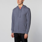 Alphabet City Unisex Triblend Zip Hoodie // Denim Heather (L)