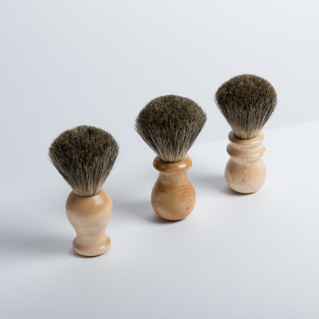 Pure Badger Brush // Birdseye Maple (Round Top Handle)