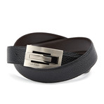 Interlock Buckle Leather Belt // Black (110 cm)