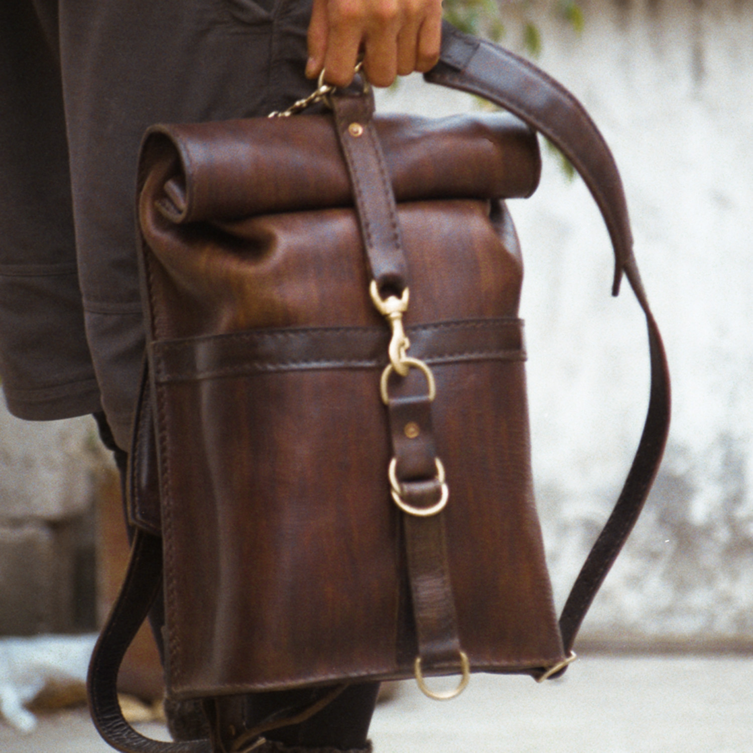 leather day bag