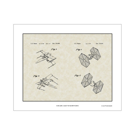 Star Wars // X-Wing Fighter & TIE Fighter // Patent Art