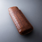 Genuine Leather Embossed Crocodile // Cognac (2 Finger)