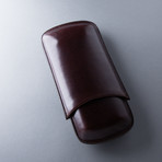 Smooth Leather Cigar Case // Lined // Brown