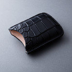 Deep Crocodile Grain Cigar Case // Single (Black)