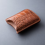 Deep Crocodile Grain Cigar Case // Single (Black)