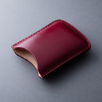 Smooth Leather Cigar Cutter Case // Lined (Burgundy)