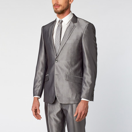 Slim-Fit 2-Piece Suit // Silver (US: 36S)