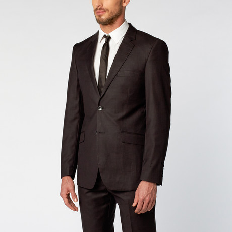 Slim-Fit 2-Piece Suit // Black Stripe (US: 36S)
