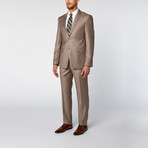 Slim-Fit 2-Piece Suit // Taupe Stripe (US: 36R)