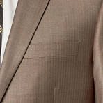 Slim-Fit 2-Piece Suit // Taupe Stripe (US: 36R)
