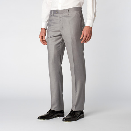 Flat Front Slim-Fit Dress Pant // Grey (36WX32L)