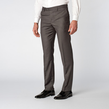 Flat Front Slim-Fit Dress Pant // Charcoal (40WX32L)
