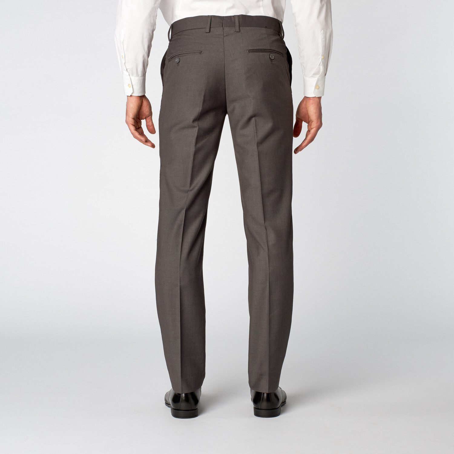 Flat Front Slim-Fit Dress Pant // Charcoal (40WX32L) - Menswear ...