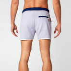 Nantucket Swim Short // White + Royal (L)