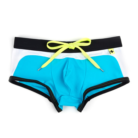 Contour Trunk // Aqua + Black (XS)