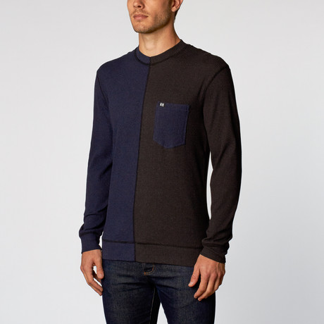 Dian Dual Tone Long Sleeve Thermal // Charcoal + Moon Blue (S)