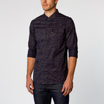 Lucian Speckled Wave Shirt // Navy (M)
