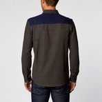 Swain Gridlock Pocket Shirt // Charcoal + Midnight Blue (L)