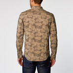 Wolf and Man // Lex II Camouflage Button-Up // Stone Grey (XL)