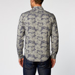 Lex I Camouflage Button-Up // Sea Blue (S)
