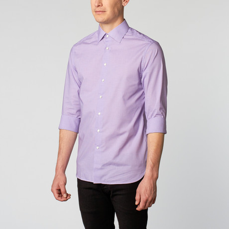 Slim-Fit Dress Shirt // Lavender Micro Check (US: 14.75)