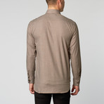 Spread Collar Dress Shirt // Tobacco + Carbon Mini Check (US: 14.75)