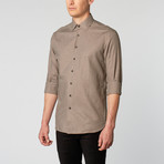 Spread Collar Dress Shirt // Tobacco + Carbon Mini Check (US: 14.75)