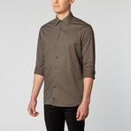 Spread Collar Dress Shirt // Black + Charcoal Micro Plaid (US: 14.75)
