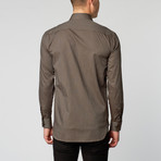 Spread Collar Dress Shirt // Black + Charcoal Micro Plaid (US: 14.75)