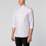 Plaid Dress Shirt // White + Plum + Chambray (US: 15 x 33/34)