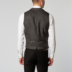 Woven Double Breasted Vest // Charcoal (S)