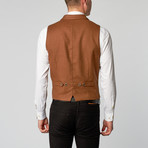 Woven Double Breasted Vest // Tobacco (S)