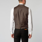 High Lapel Vest // Tobacco + Navy Check (S)