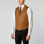 High Lapel Vest // Carbon + Gold Herringbone (S)