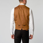 High Lapel Vest // Carbon + Gold Herringbone (S)
