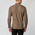 Button-Down Collar Dress Shirt // Saddle + Charcoal Plaid (S)
