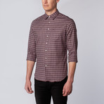 Button-Down Collar Dress Shirt // Malbec + Grey Plaid (S)