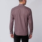 Button-Down Collar Dress Shirt // Malbec + Grey Plaid (S)