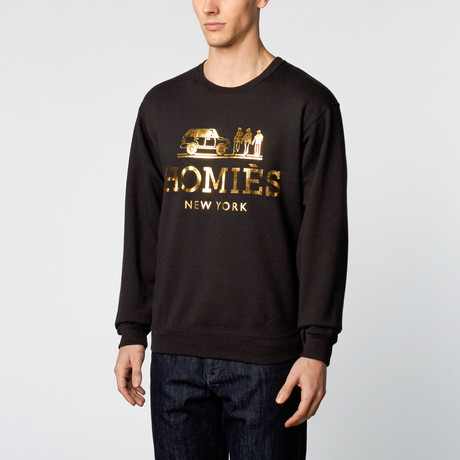Homies Crewneck // Black + Gold (XL)