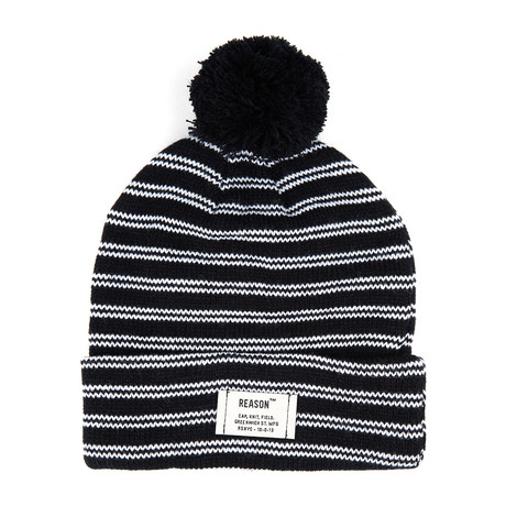 Stripe Field Beanie // Black