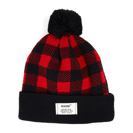 Woodsman Plaid Beanie // Red