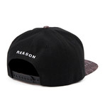 RSN Pattern Snapback // Black + Burgundy