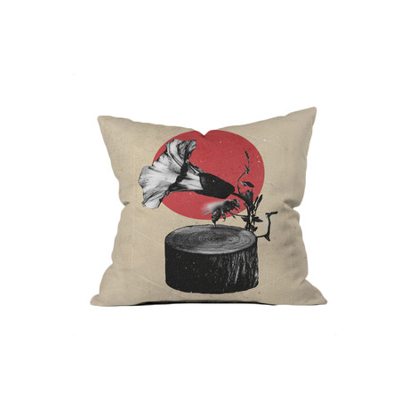 Gramophone Throw Pillow (18" x 18")