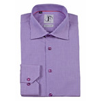 Micro Houndstooth Weave Button-Up Shirt // Lavender (US: 19R)