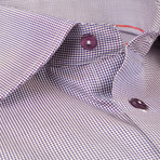 Micro Houndstooth Weave Button-Up Shirt // Lavender (US: 15R)