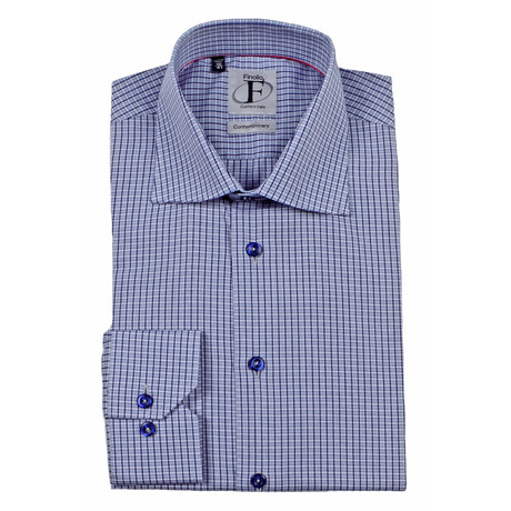Plaid Button-Up Shirt // Gray + Navy (US: 15R)