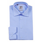 Micro Plaid Button-Up Shirt // Light Blue (US: 17.5R)